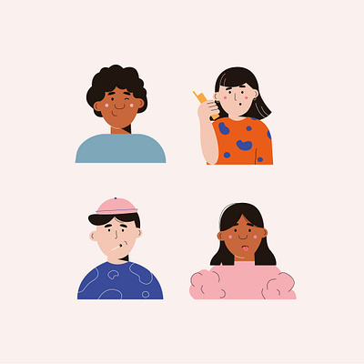 Portraits book illustration bright colors children children illustration design girl illustration illustration illustrator minimal portrait illustration vector