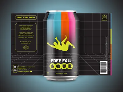 Free Fall Sour Beer Can alberta beel label beer beer art beer can brand brewery brewing calgary can craft beer craft brewery design edmonton neon package design sour yeg