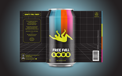 Free Fall Sour Beer Can alberta beel label beer beer art beer can brand brewery brewing calgary can craft beer craft brewery design edmonton neon package design sour yeg