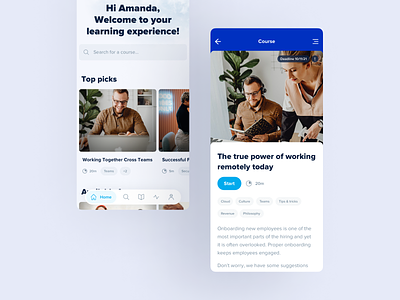 Easy content management branding clean content design landing layout learning management mobile modern module overview playful saas search simple slider tags ui