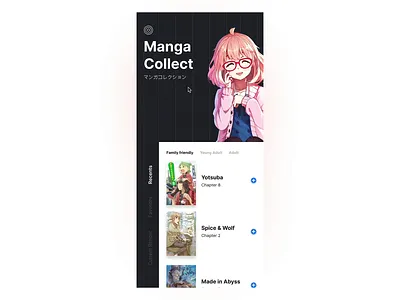 Manga Browsing App - UI Animation anime iphone app manga