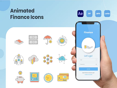 Animated Finance Icons animation design icon icons illustration motion graphics ui ux vector