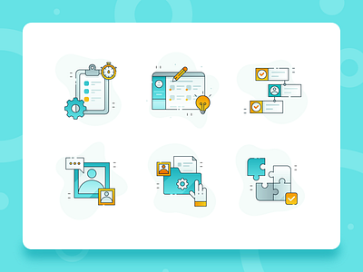 Teamwork Collaboration Icon 1 2d blue business collaboration flat folder icon icon design icon set light bulb problem productivity puzzle solution startup team teamwork ui ux web design