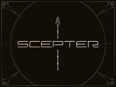 S C E P T E R elegant gold golden gradient illustrator logo logotype luxury metallic ornate typography vector