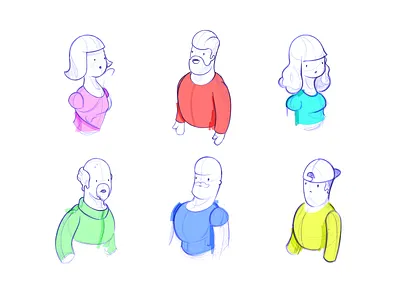 Character Sketches art branding character design flat illustration interface logo sketch vector