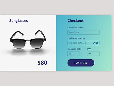 Daily UI #002 Credit Card Checkout design figma ui