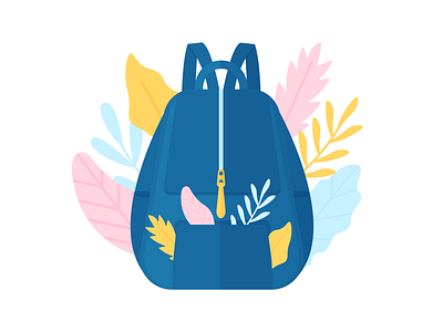 Day 245 - 366 Days of Illustration Challenge - MintSwift backpack backtoschool bag digital illustration education flat design flat illustration flatdesign foliage illustration illustrations illustrator leaf mintswift school september student vector vector art vector illustration