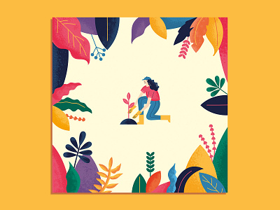 Live in nature animation design flat illustration illustrator minimal