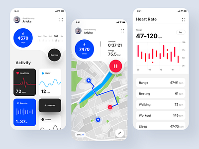 Health Track app app app interface application clean ui design health health app inspiration ios minimal mobile app tracking app ui ui design ux ux design