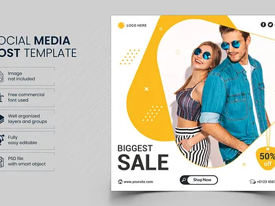 Social Media Post Template Design animation branding cmyk flyer design design food ads graphic icon illustration ofset printing ofset printing flyer design