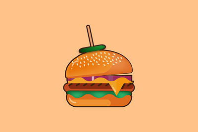 The Burger burger design flat graphic design icon illustration illustrator vector