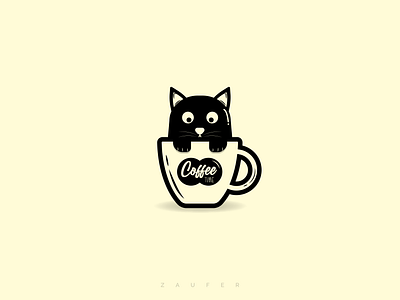 Dribbble Weekly Warmup - Monogram 2d adobe illustrator art branding cat character coffeeshop cup design flat illustration illustrator minimal monogram ux vector weekly challenge weeklywarmup