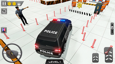 Modern Police Parking GUI action game car games gui design game art game gui game hud game panel design gui interface mobile game ui simulation games