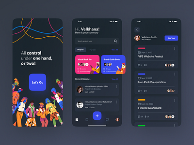 Task Management Apps application apps dark illustration internet management mobile office people task team teamwork ui ui design ux uxdesign