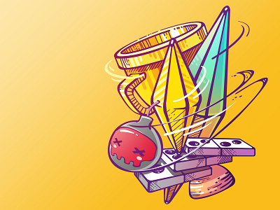 Illustration for domino smash game app art branding design illustration