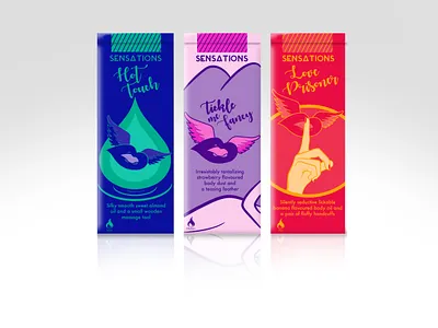 sensations series front branding design illustration packaging design