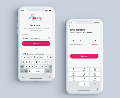 My Butler App (Login) app bai butler cleaning service home cleaning household kamwali bai logo ui ux