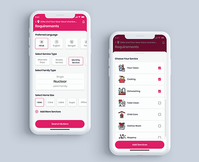My Butler app app bai butler cleaning service design house clean kamwali bai logo ui ux
