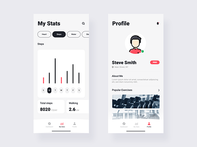 Fitness Tracking App 😎 activity animation app clean color design exercises fitness fitness app graph gym app health interface mobile physical tracking app ui ux workout app yoga