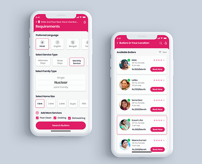 My Butler app app branding butler cleaning service design house clean kamwali bai logo ui ux