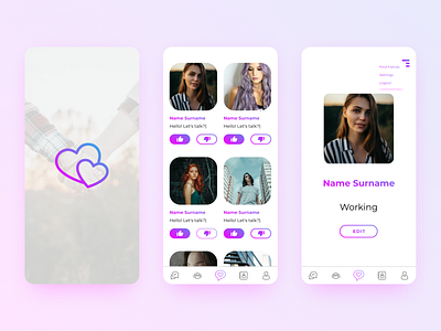 Dating App android android app android app design app app design application dating design gradient graphic ui ui ux ui design uidesign uiux ux ux ui ux design uxdesign uxui