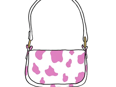 Pink cow print bag design graphic design illustration raster