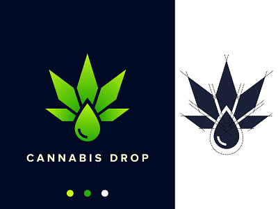 ( Cannabis + Drop ) Modern Cannabis Drop Logo Design. brand identity branding cannabis logo cbd logo cbd oil drop logo hemp logo hemp oil logo design logo designer logo inspiration minimalist logo modern logo