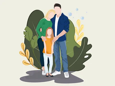 Happy family art child design family flat flatdesign happy illustration people vector webdesign