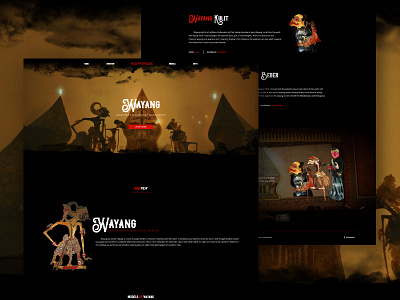 Aesthetique - Traditional Puppet Theater Landing Page aesthetic dark dark ui design gold indonesia night puppet red shadow traditional ui ui design ux web webdesign website