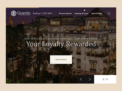 Quardo Hotel Website w/ Smooth Transitions animation best hamburger hotel scroll site smooth transition ui ux web