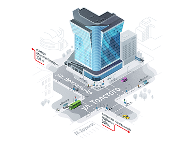 Minsk building Itechart building design illustration