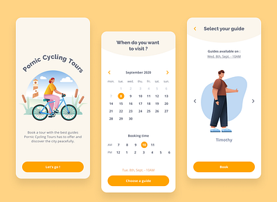 Pornic Cycling Tours - Tour booking app app cycle tours design guide illustration minimal mobile sapiens illustrations sport tour booking tour booking app tourism ui ux