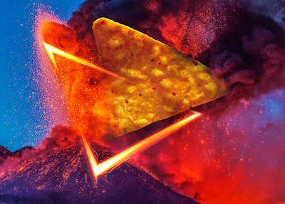 A Dorito is born doritos explosion fire lave vulcano