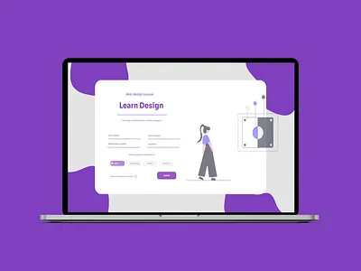 Registration form for online course app design flat graphic design illustration illustrator ui ux web website