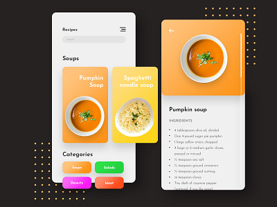 Recipe UI Design - Daily UI 040 adobe photoshop daily ui dailyui dailyuichallenge design minimalistic mobile modern recipe recipe app ui web design