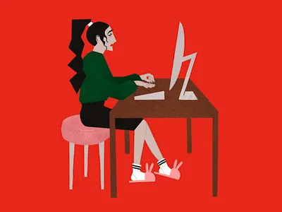 stay home - stay cozy. drawing graphic homeoffice illustration procreate