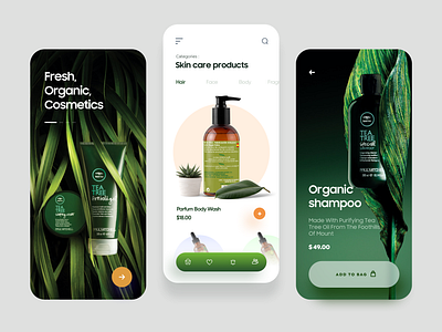 Cosmetics , Beauty Mobile App 2d 3d animation app app design app ui beauty cosmetics design dubai designer ecommerce illustration minimal mobile online shopping organic typography ui ux web