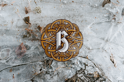 Typographic Beer Labels | Letter B art branding celtic design ice illustration letter logo ornament typography vector