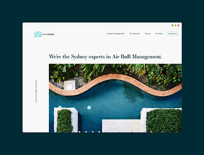 HomeHost branding design minimal typography ui ux website