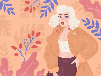 barbaris barbaris botanic branding caracter design flower girl illustration portrait procreate