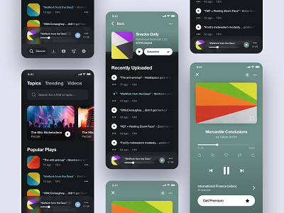 Podcasting App - UI Exploration app clean dark mode design figma ios minimal player podcasting song ui uidesign ux