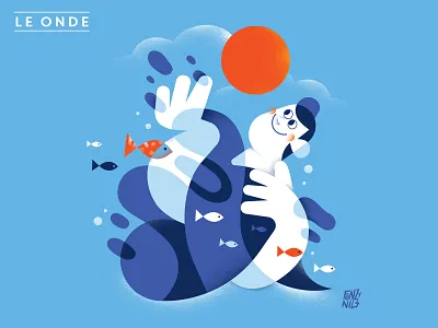 L e Onde character characters design digital drawing editorial fonzynils illustration illustrator magazine