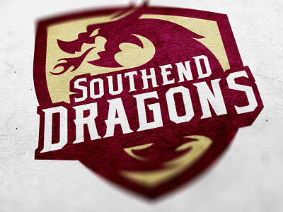 Dragon Lockup branding design dragon fire football grunge illustration logo shield sports type vector