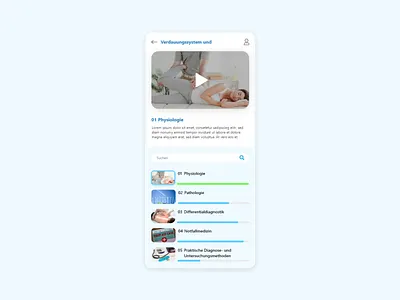 Elearning Video Course App for Naturopathy app concept design elearning ui