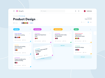 Project Management Tool blue clean clean design dailyui design project management scrum sprint ui white