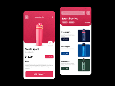 Sport App app bottle design mobile app shop shopping shopping app sport sports design ui ux webdeisgn