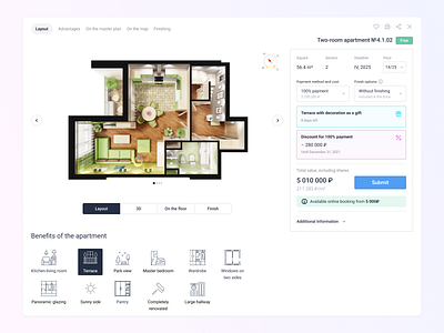 Profitbase — apartment card apartment buy apartment card app interface profitbase smart catalog ui ux