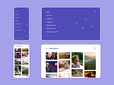 Menu & Gallery Concept for Elementary School branding concept design elementary school gallery menu mobile ui web