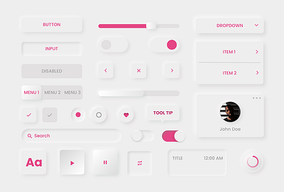 Neumorphic UI Elements design elements figma figmadesign minimal neumorphic elements neumorphism skeumorphic skeumorphism trends trends 2020 uidesign uiux