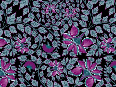 Dark Floral Pattern floral flowers illustrator india pattern rajasthan traditional